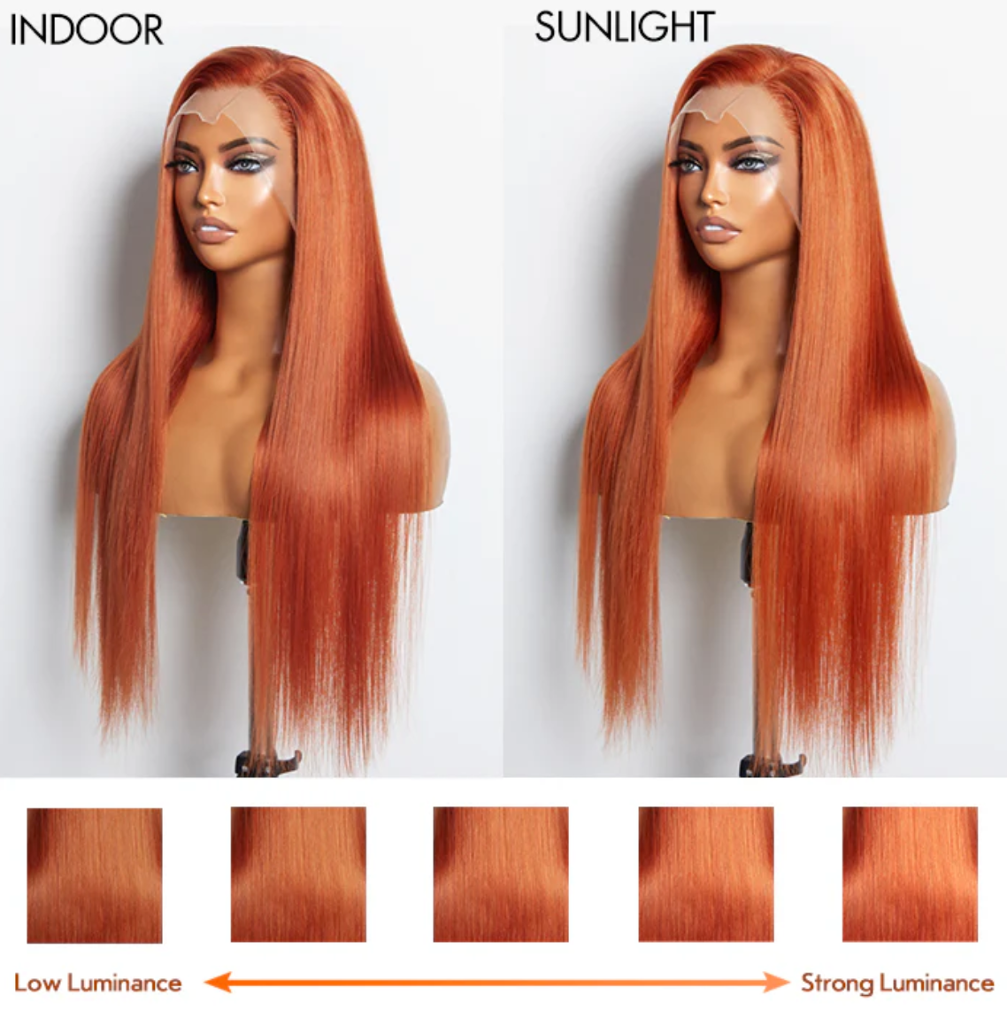 🧡 24” Ginger 13"x4" Lace Front Straight Wig – Pre-Plucked, Free Part & 100% Human Hair! 🧡