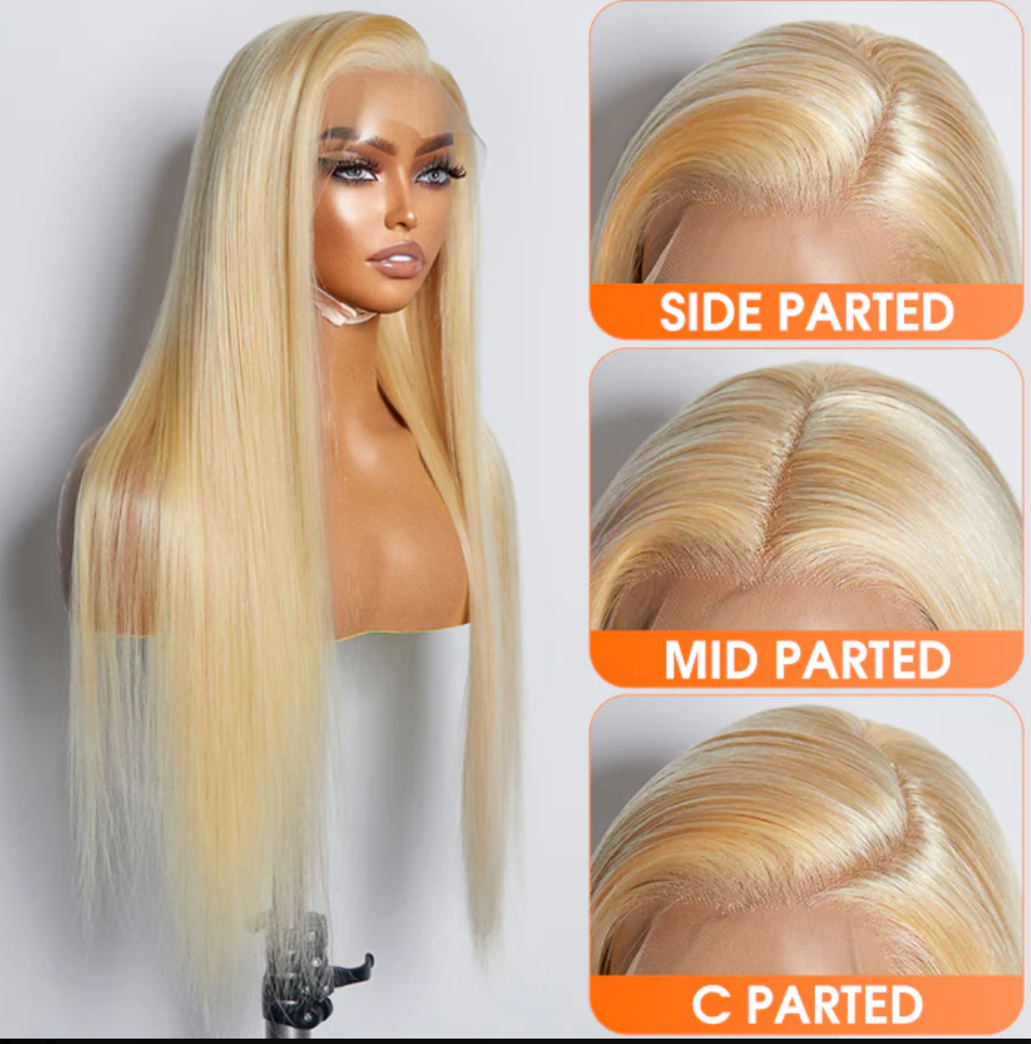 💛 16”–30” #613 Blonde Straight Lace Frontal Wig – Pre-Plucked & 150% Density for Flawless Glam! 💛