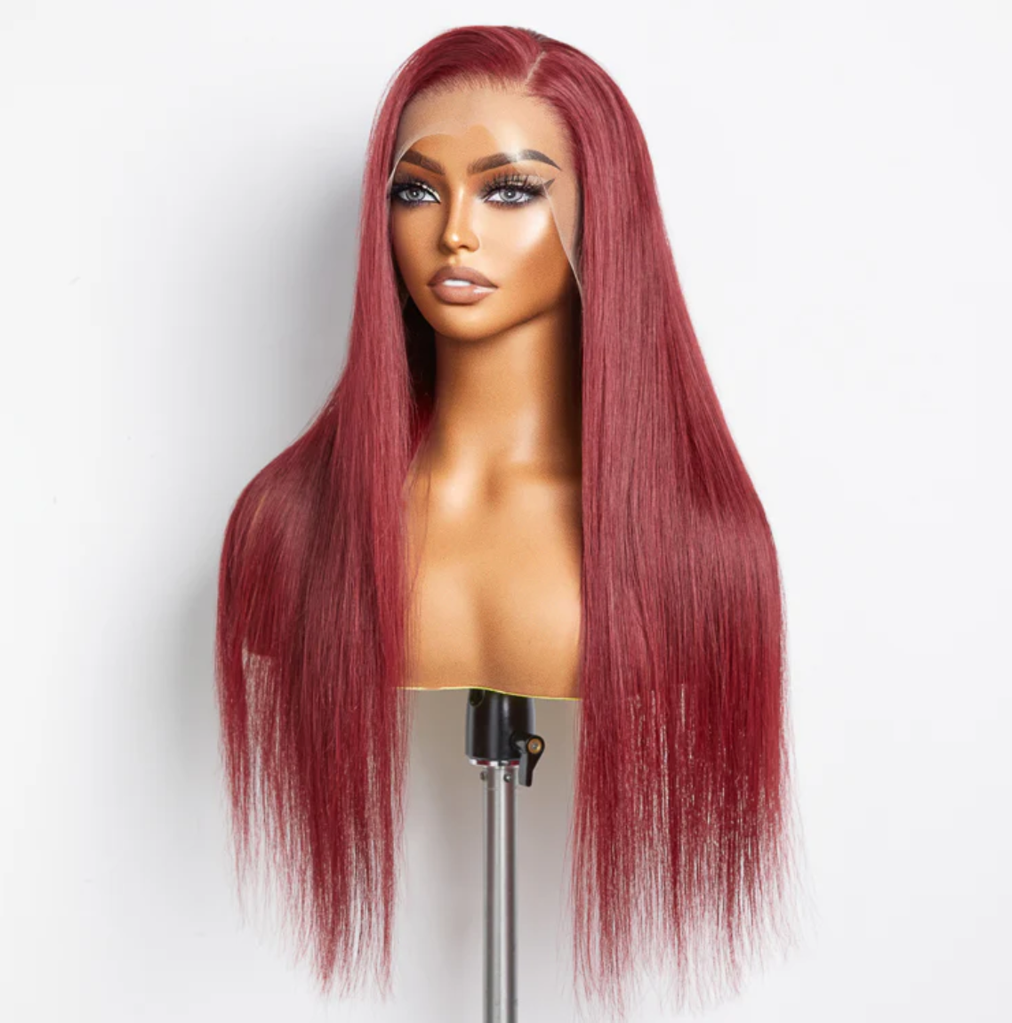 💃 24” Burgundy 13"x4" Lace Front Straight Wig – Pre-Plucked, Free Part & 100% Human Hair! 💃