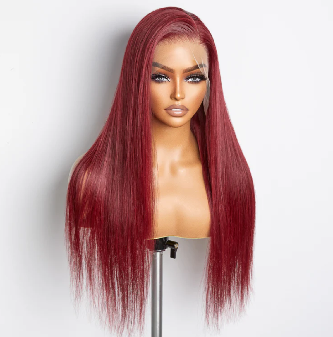 💃 24” Burgundy 13"x4" Lace Front Straight Wig – Pre-Plucked, Free Part & 100% Human Hair! 💃