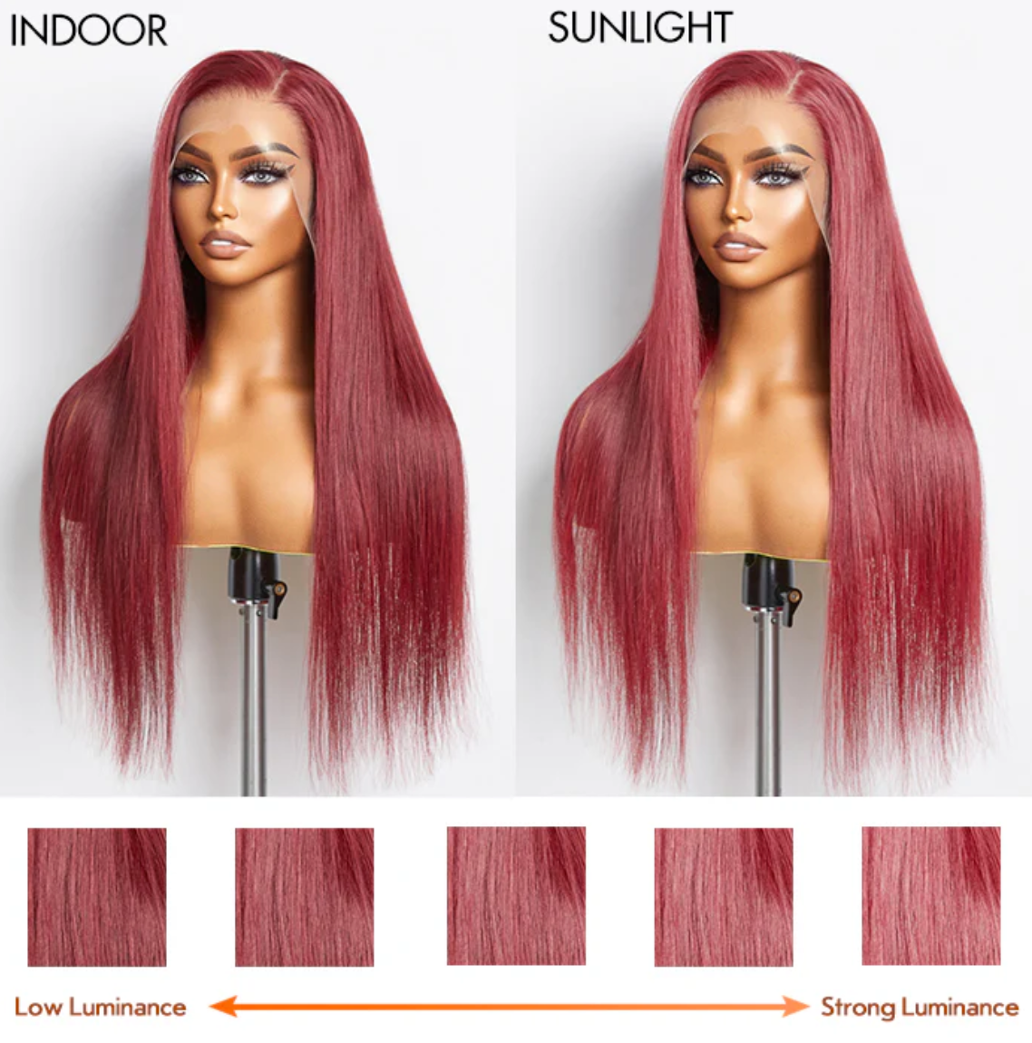 💃 24” Burgundy 13"x4" Lace Front Straight Wig – Pre-Plucked, Free Part & 100% Human Hair! 💃
