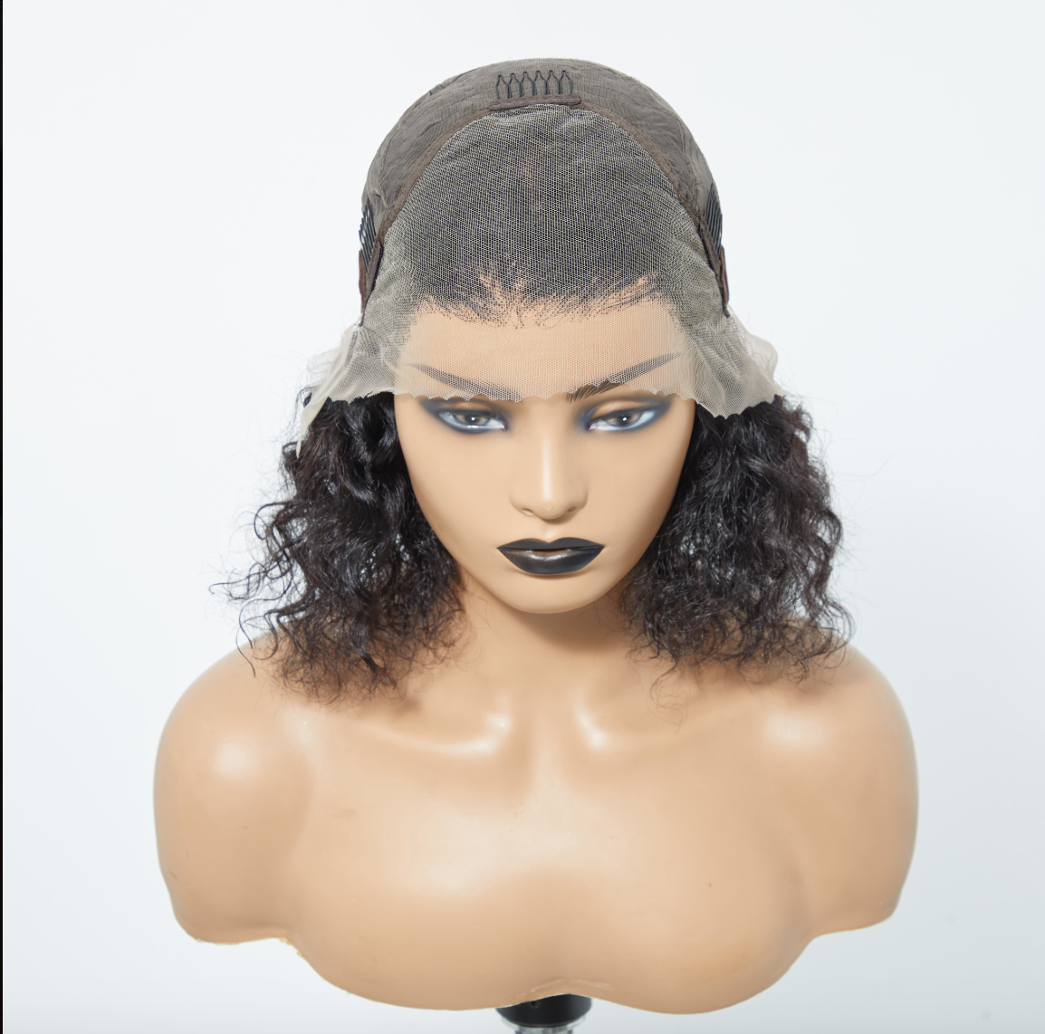 13x4 Lace Front Water Wave Bob Wig – Pre-Plucked, 150% Density, Pure Curls